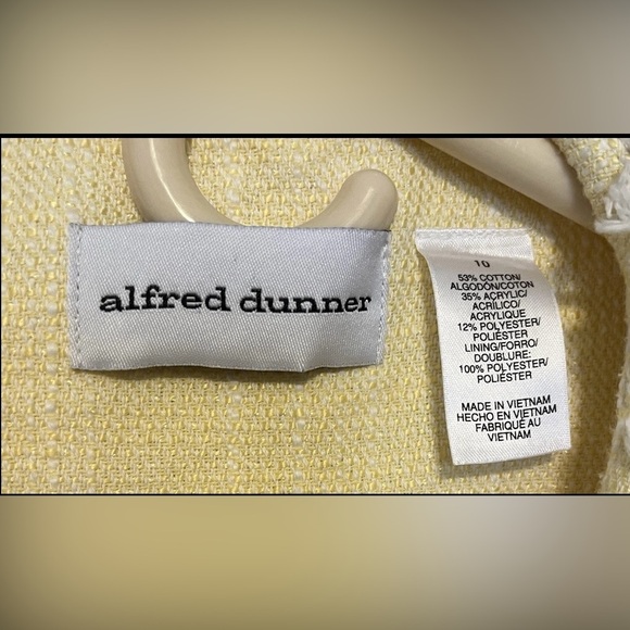 ALFRED DUNNER Women's Jacket Size 10 Yellow Gray Beige Lined Fringe - Picture 2 of 4